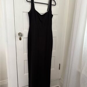 Lulu's Poise Square Neck Black Maxi Dress
